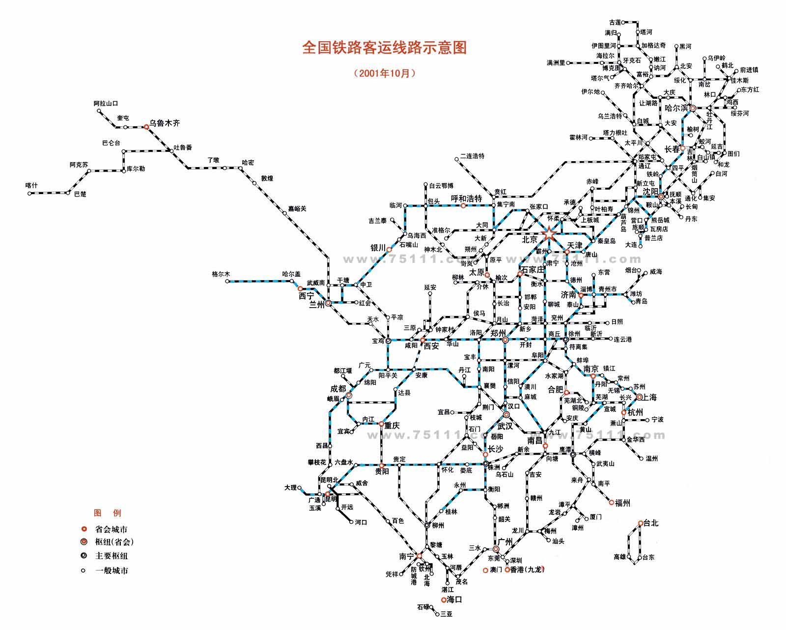全国铁路运输线路图